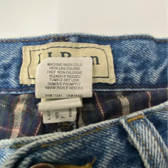 L.L. Bean Men's Flannel Lined Jeans Size 33 x 29 Classic Fit, Blue and Broken-In - Picture 11 of 12